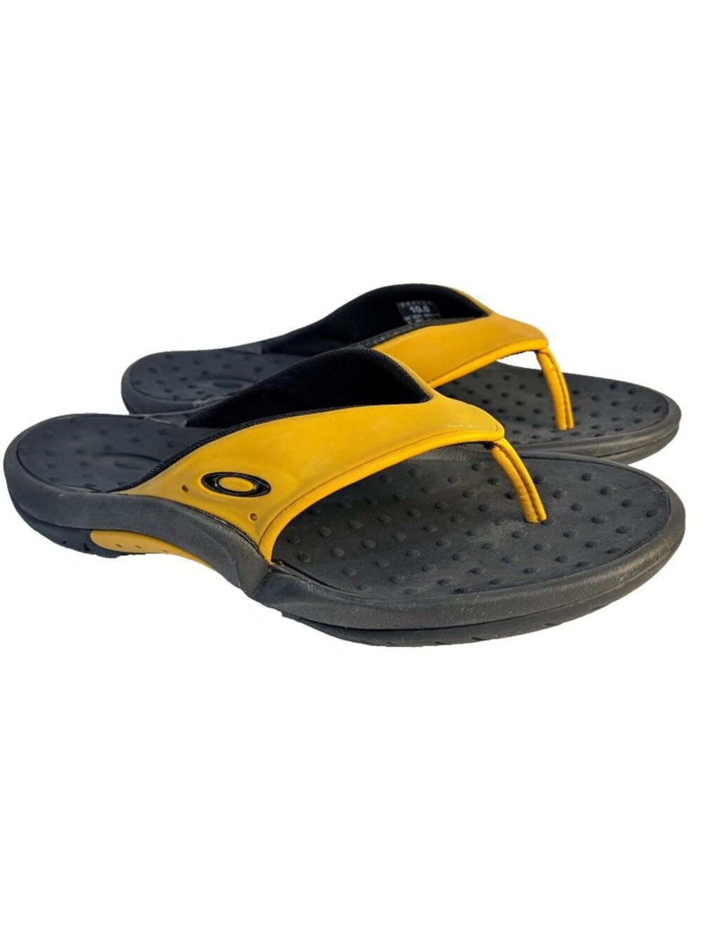 Men's Oakley Flip Flops Brown Yellow Size 10 Sandals Sport Slides